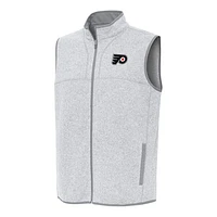 Men's Antigua Heather Gray Philadelphia Flyers Fortune Full-Zip Vest