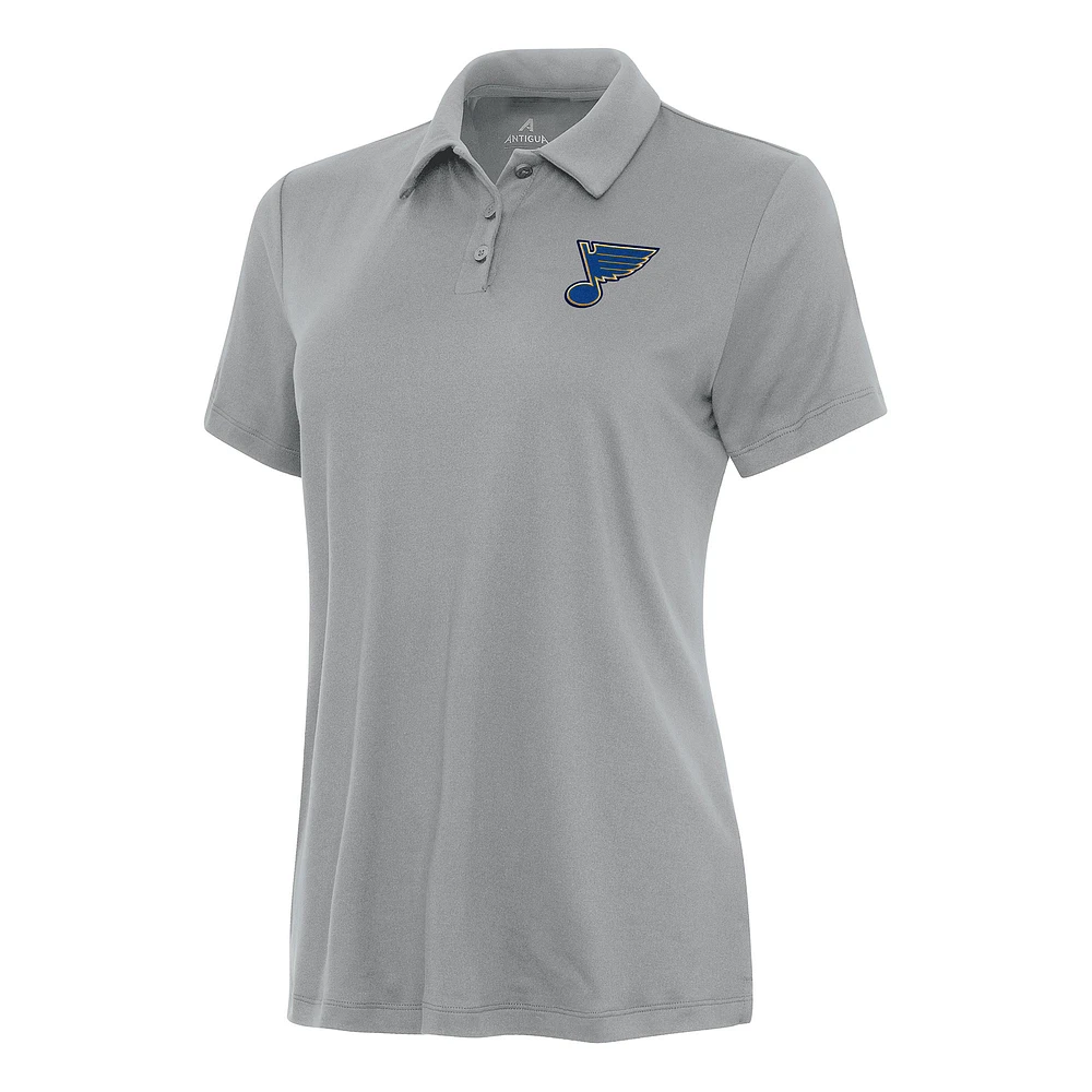Women's Antigua Gray St. Louis Blues Reprocess Polo