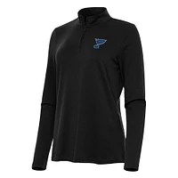 Women's Antigua Black St. Louis Blues Reprocess Quarter-Zip Top