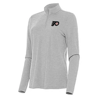 Women's Antigua Heather Philadelphia Flyers Bright Quarter-Zip Top