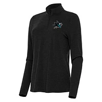 Women's Antigua Heather San Jose Sharks Bright Quarter-Zip Top
