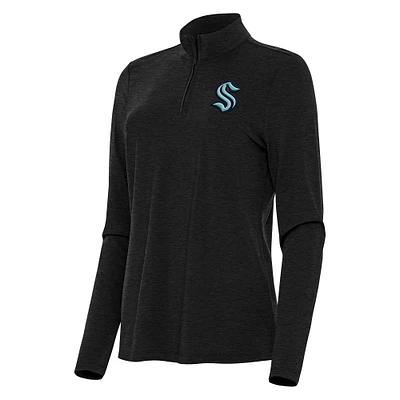 Women's Antigua Heather Seattle Kraken Bright Quarter-Zip Top