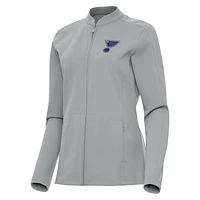 Women's Antigua  Gray St. Louis Blues Regard Full-Zip Jacket