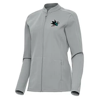 Women's Antigua  Gray San Jose Sharks Regard Full-Zip Jacket