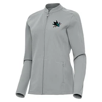 Women's Antigua  Gray San Jose Sharks Regard Full-Zip Jacket