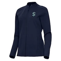 Women's Antigua  Deep Sea Blue Seattle Kraken Regard Full-Zip Jacket