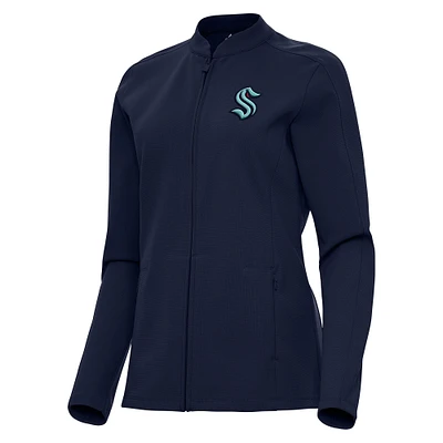Women's Antigua  Deep Sea Blue Seattle Kraken Regard Full-Zip Jacket