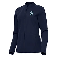 Women's Antigua  Deep Sea Blue Seattle Kraken Regard Full-Zip Jacket