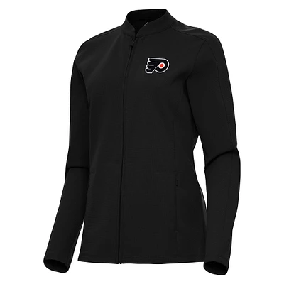 Women's Antigua  Black Philadelphia Flyers Regard Full-Zip Jacket