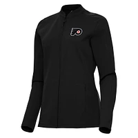 Women's Antigua  Black Philadelphia Flyers Regard Full-Zip Jacket