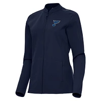 Women's Antigua  Navy St. Louis Blues Regard Full-Zip Jacket