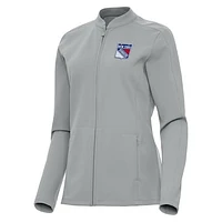 Women's Antigua  Gray New York Rangers Regard Full-Zip Jacket