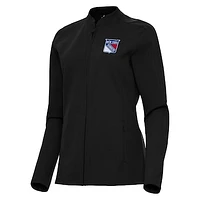 Women's Antigua  Black New York Rangers Regard Full-Zip Jacket