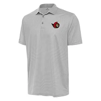 Men's Antigua Gray/White Ottawa Senators Rings Polo