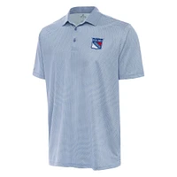 Men's Antigua Heather Aqua/White New York Rangers Rings Polo