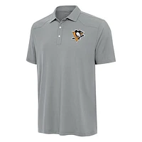 Men's Antigua  Gray Pittsburgh Penguins Western Polo