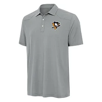 Men's Antigua  Gray Pittsburgh Penguins Western Polo