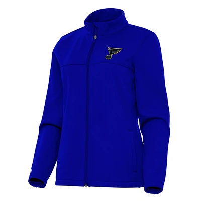 Women's Antigua Blue St. Louis Blues Links 2 Full-Zip Golf Jacket