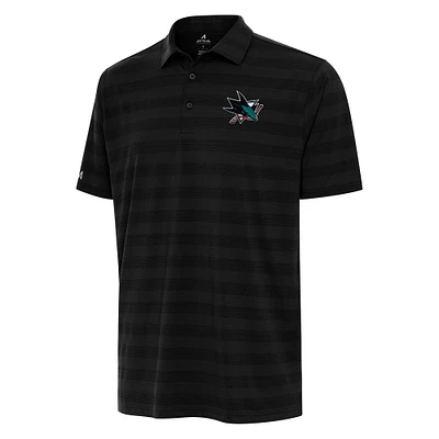 Men's Antigua  Black San Jose Sharks Big & Tall Tunnel Polo