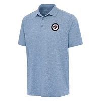 Men's Antigua Heather Aqua Winnipeg Jets Par 3 Polo