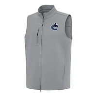Men's Antigua Gray Vancouver Canucks Demand Full-Zip Vest