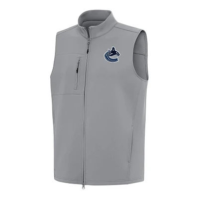 Men's Antigua Gray Vancouver Canucks Demand Full-Zip Vest