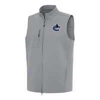 Men's Antigua Gray Vancouver Canucks Demand Full-Zip Vest
