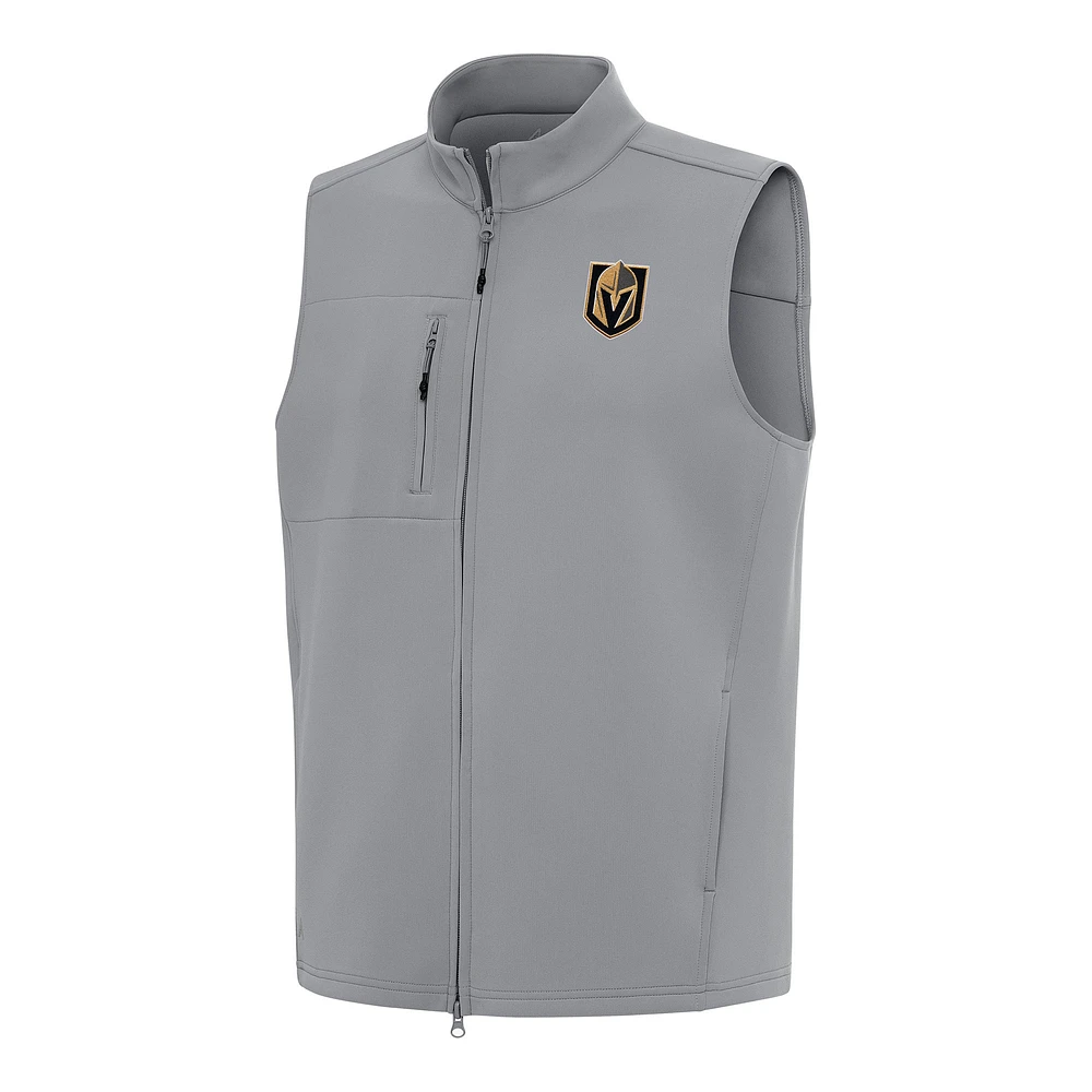 Men's Antigua Gray Vegas Golden Knights Demand Full-Zip Vest