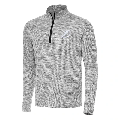 Men's Antigua Black Tampa Bay Lightning Cause Quarter-Zip Top