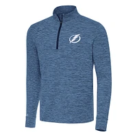 Men's Antigua Heather Navy Tampa Bay Lightning Cause Quarter-Zip Top