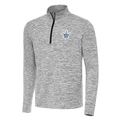 Men's Antigua Black Toronto Maple Leafs Cause Quarter-Zip Top