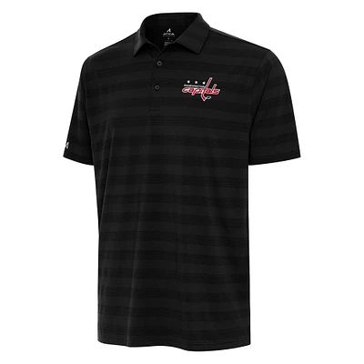 Men's Antigua Black Washington Capitals Tunnel Polo