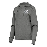Women's Antigua Heather Tampa Bay Lightning Justice Pullover Hoodie