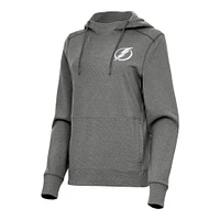 Women's Antigua Heather Tampa Bay Lightning Justice Pullover Hoodie