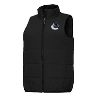 Women's Antigua Black Vancouver Canucks Experience Full-Zip Vest