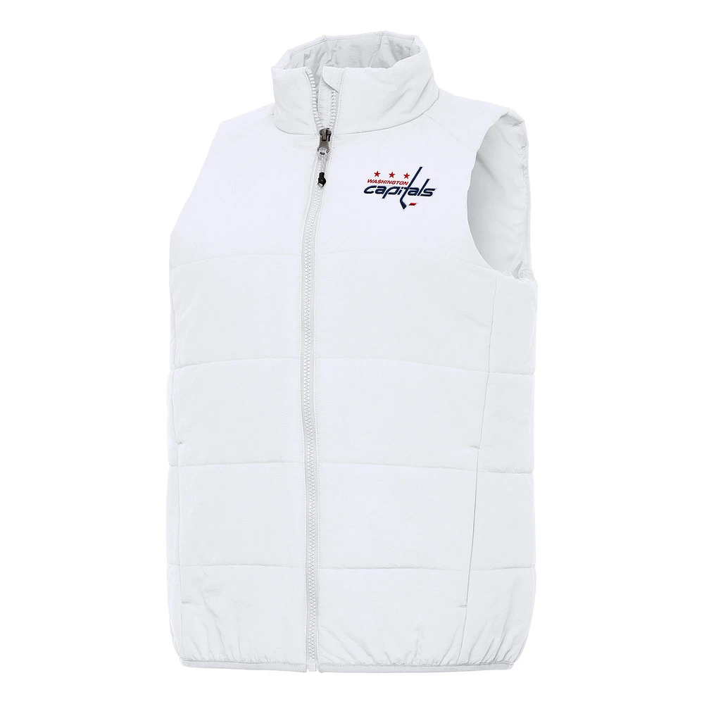 Women's Antigua White Washington Capitals Experience Full-Zip Vest