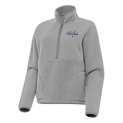 Women's Antigua Washington Capitals Figure Half-Zip Pullover Sweatshirt
