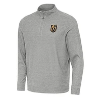 Men's Antigua Heather Vegas Golden Knights Subtle Quarter-Zip Sweatshirt