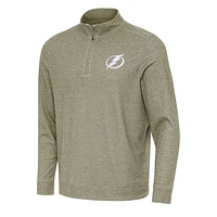 Men's Antigua Olive Tampa Bay Lightning Subtle Quarter-Zip Sweatshirt