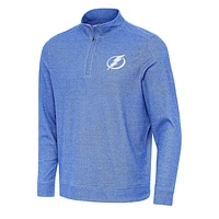 Men's Antigua Heather Royal Tampa Bay Lightning Subtle Quarter-Zip Sweatshirt