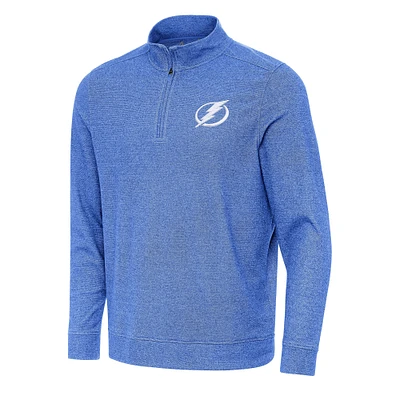 Men's Antigua Heather Royal Tampa Bay Lightning Subtle Quarter-Zip Sweatshirt