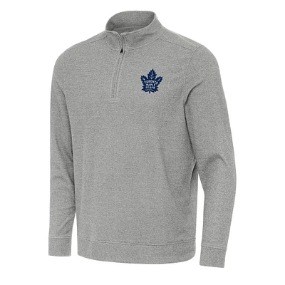 Men's Antigua Heather Toronto Maple Leafs Subtle Quarter-Zip Sweatshirt