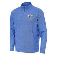 Men's Antigua Heather Royal Toronto Maple Leafs Subtle Quarter-Zip Sweatshirt