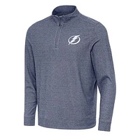 Men's Antigua Heather Navy Tampa Bay Lightning Subtle Quarter-Zip Sweatshirt