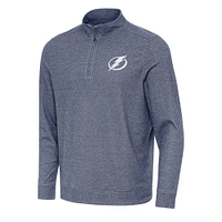 Men's Antigua Heather Navy Tampa Bay Lightning Subtle Quarter-Zip Sweatshirt