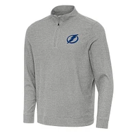 Men's Antigua Heather Gray Tampa Bay Lightning Subtle Quarter-Zip Sweatshirt