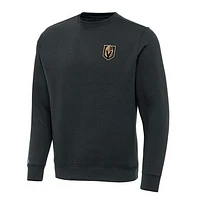 Men's Antigua Charcoal Vegas Golden Knights Victory Crewneck Pullover Sweatshirt
