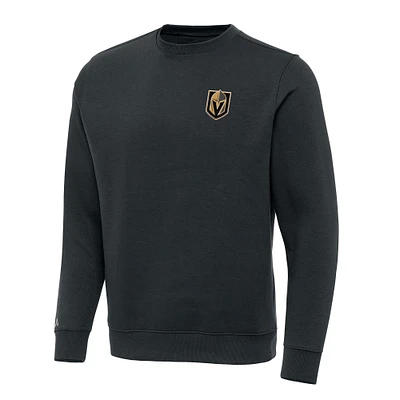 Men's Antigua Charcoal Vegas Golden Knights Victory Crewneck Pullover Sweatshirt