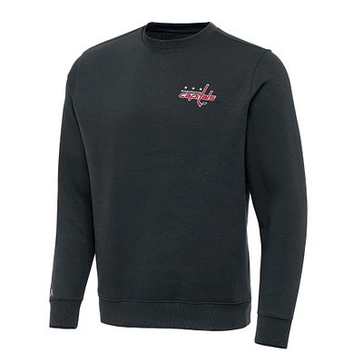 Men's Antigua Charcoal Washington Capitals Victory Crewneck Pullover Sweatshirt