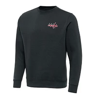 Men's Antigua Charcoal Washington Capitals Victory Crewneck Pullover Sweatshirt